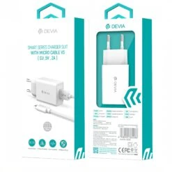 Chargeur Secteur Avec Câble Micro-USB 1m - Devia - Blanc