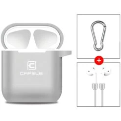 Coque Silicone Airpods Cafele Argent