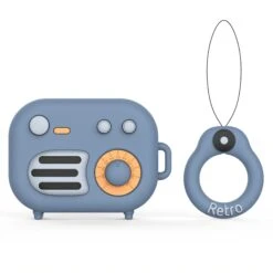 Coque De Protection Airpods Pro Radio Retro Bleu