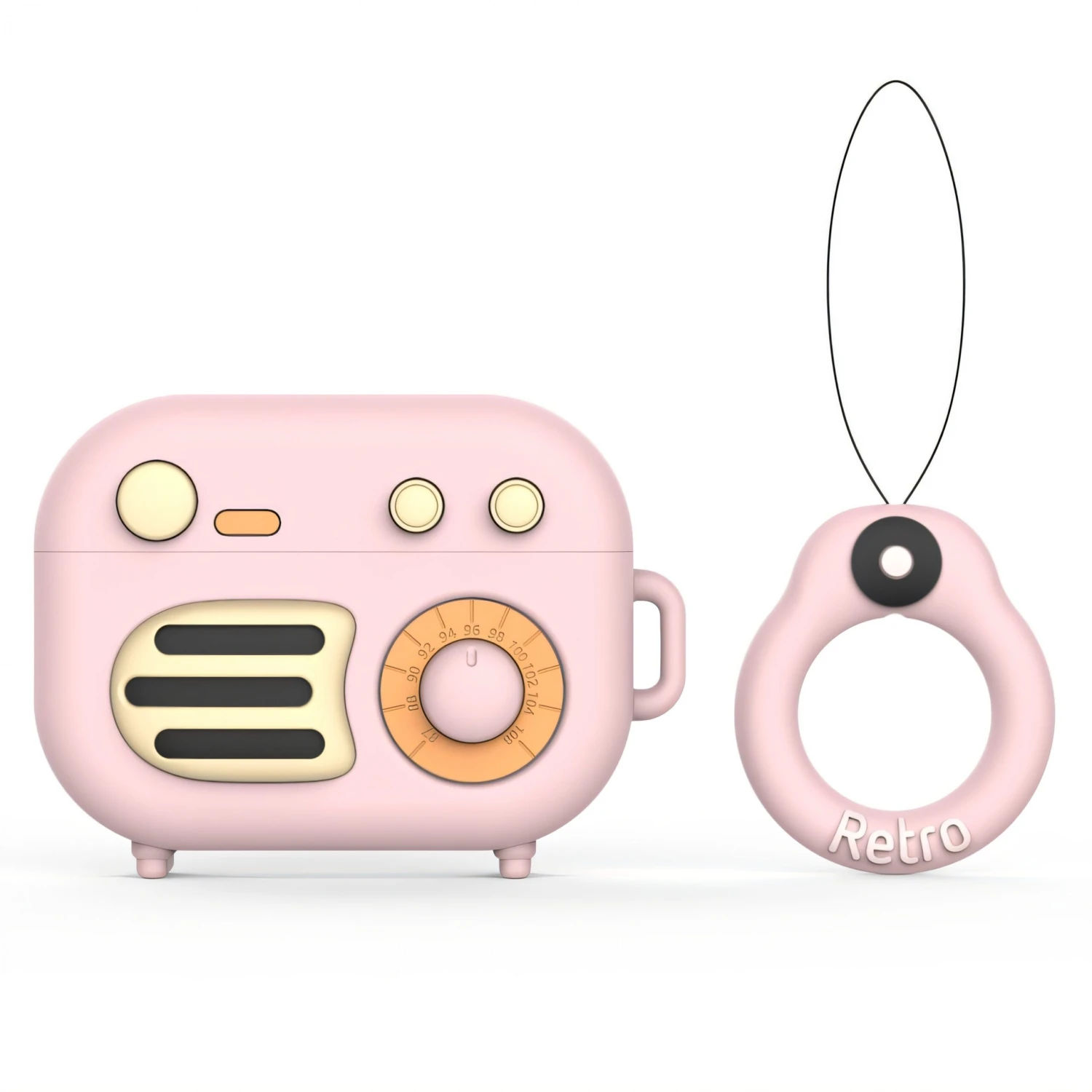 Coque De Protection Airpods Pro Radio Retro Rose 3 Coque De Protection Airpods Pro Radio Retro Rose