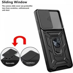 Coque Antichoc Galaxy A13 4G - Avec Anneau Et Protection Caméra Arrière Noir -All For Phone Magasin coque antichoc galaxy a13 4g protection camera arriere noir frac4967 2