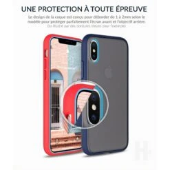 Coque Antichoc IPhone 13 Pro Bleu Bi-Matière Avec Dos Fumé -All For Phone Magasin coque antichoc iphone 13 pro bleu bi matiere avec dos fume 4