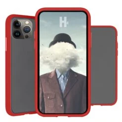 Coque Antichoc IPhone 13 Pro Rouge Bi-Matière Avec Dos Fumé
