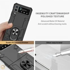 Coque Antichocs Galaxy Z Flip 4 5G Mecha Noir -All For Phone Magasin coque antichocs galaxy z flip 4 5g mecha noir frac4632 9