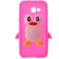 Coque Silicone Galaxy A3 2017 Pingouin Fushia
