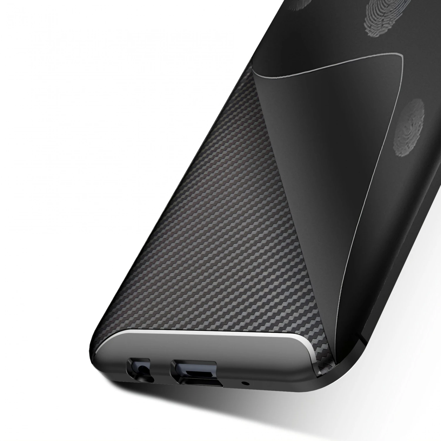 Coque Silicone Galaxy A40 - Style Fibre De Carbone Noir 6 Coque Silicone Galaxy A40 - Style Fibre De Carbone Noir – Image 4