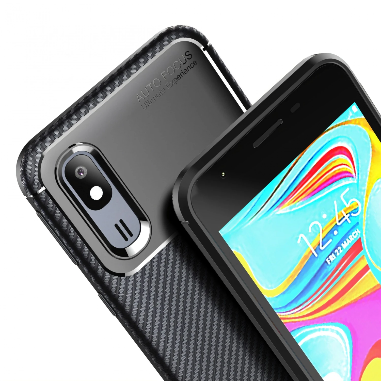Coque Silicone Galaxy A40 - Style Fibre De Carbone Noir 8 Coque Silicone Galaxy A40 - Style Fibre De Carbone Noir – Image 6