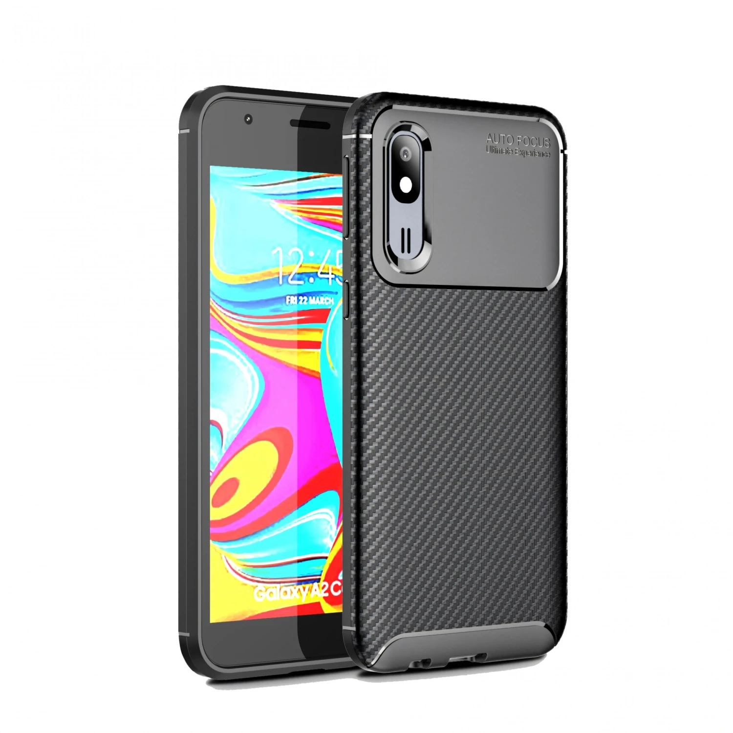 Coque Silicone Galaxy A40 - Style Fibre De Carbone Noir 3 Coque Silicone Galaxy A40 - Style Fibre De Carbone Noir