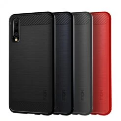 Coque Silicone Samsung Galaxy A50 Style Fibre De Carbone MOFI Noir -All For Phone Magasin coque galaxy a50 frac2906 2
