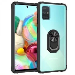 Coque Antichoc Transparente Galaxy A51 Avec Anneau - Noir