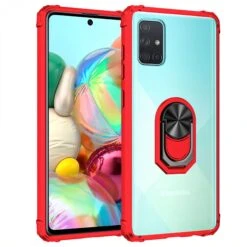 Coque Antichoc Transparente Galaxy A51 Avec Anneau - Rouge