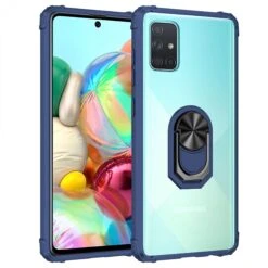 Coque Antichoc Transparente Galaxy A51 Avec Anneau - Bleu