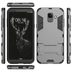 Coque Antichoc Galaxy A6+ 2018 Hybride Gris -All For Phone Magasin coque galaxy a6 plus 2018 frac2730 3