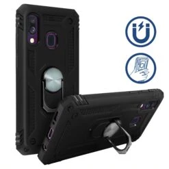 Coque Antichoc Galaxy A60 Et Galaxy M40 XSSIVE Avec Anneau Metallique Noir -All For Phone Magasin coque galaxy a60 frac3192 5