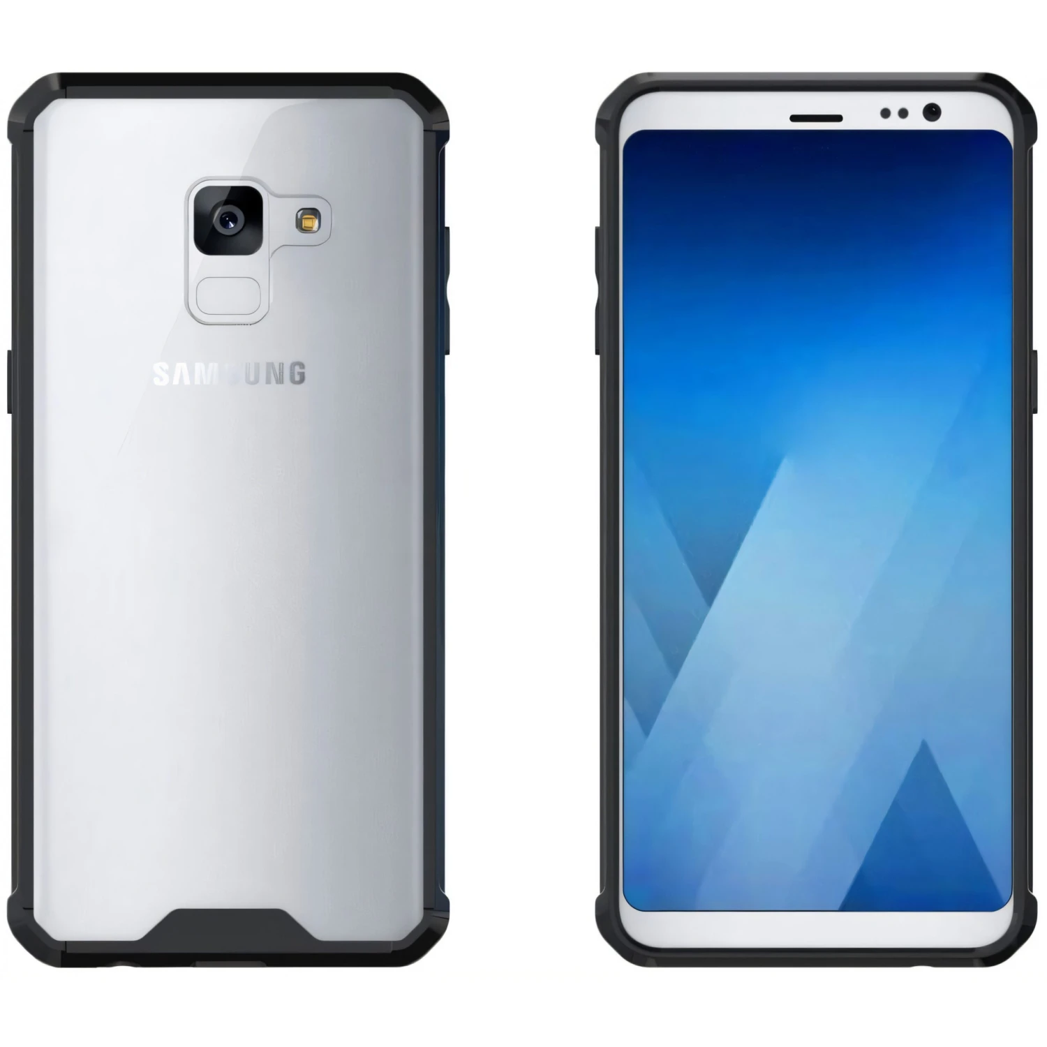 Coque Antichoc Transparente Galaxy A8 2018 Noir 5 Coque Antichoc Transparente Galaxy A8 2018 Noir – Image 3