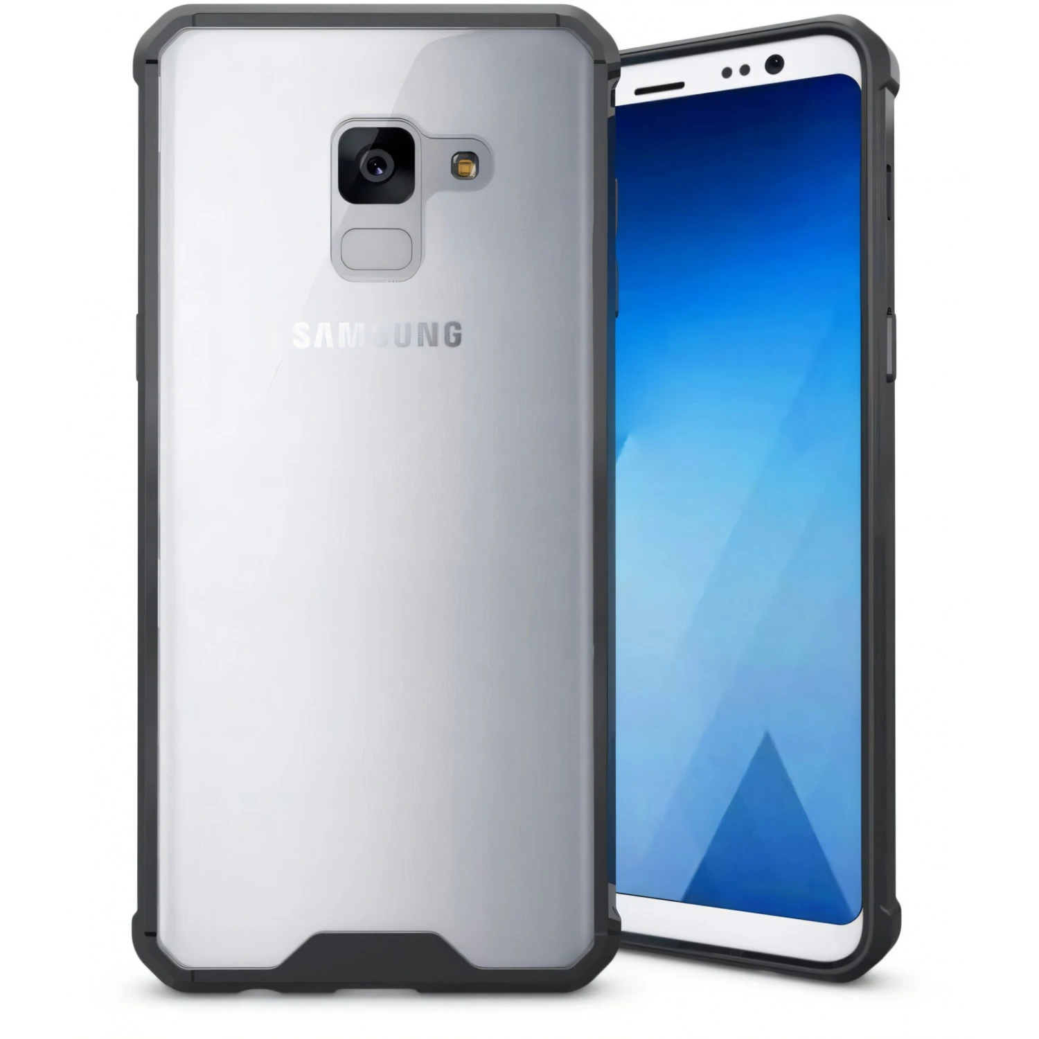 Coque Antichoc Transparente Galaxy A8 2018 Noir 6 Coque Antichoc Transparente Galaxy A8 2018 Noir – Image 4