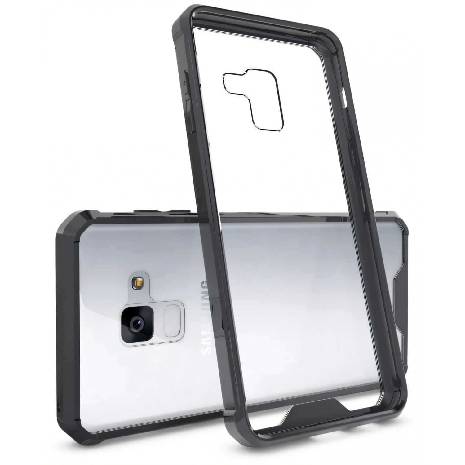 Coque Antichoc Transparente Galaxy A8 2018 Noir 7 Coque Antichoc Transparente Galaxy A8 2018 Noir – Image 5