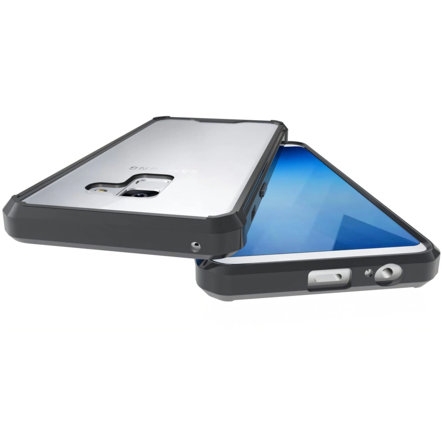 Coque Antichoc Transparente Galaxy A8 2018 Noir 12 Coque Antichoc Transparente Galaxy A8 2018 Noir – Image 10