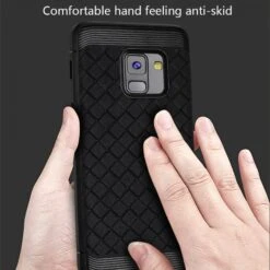 Coque Silicone Galaxy A8 Plus 2018 Tissé Baseus Noir -All For Phone Magasin coque galaxy a8 plus 2018 frac2221 2