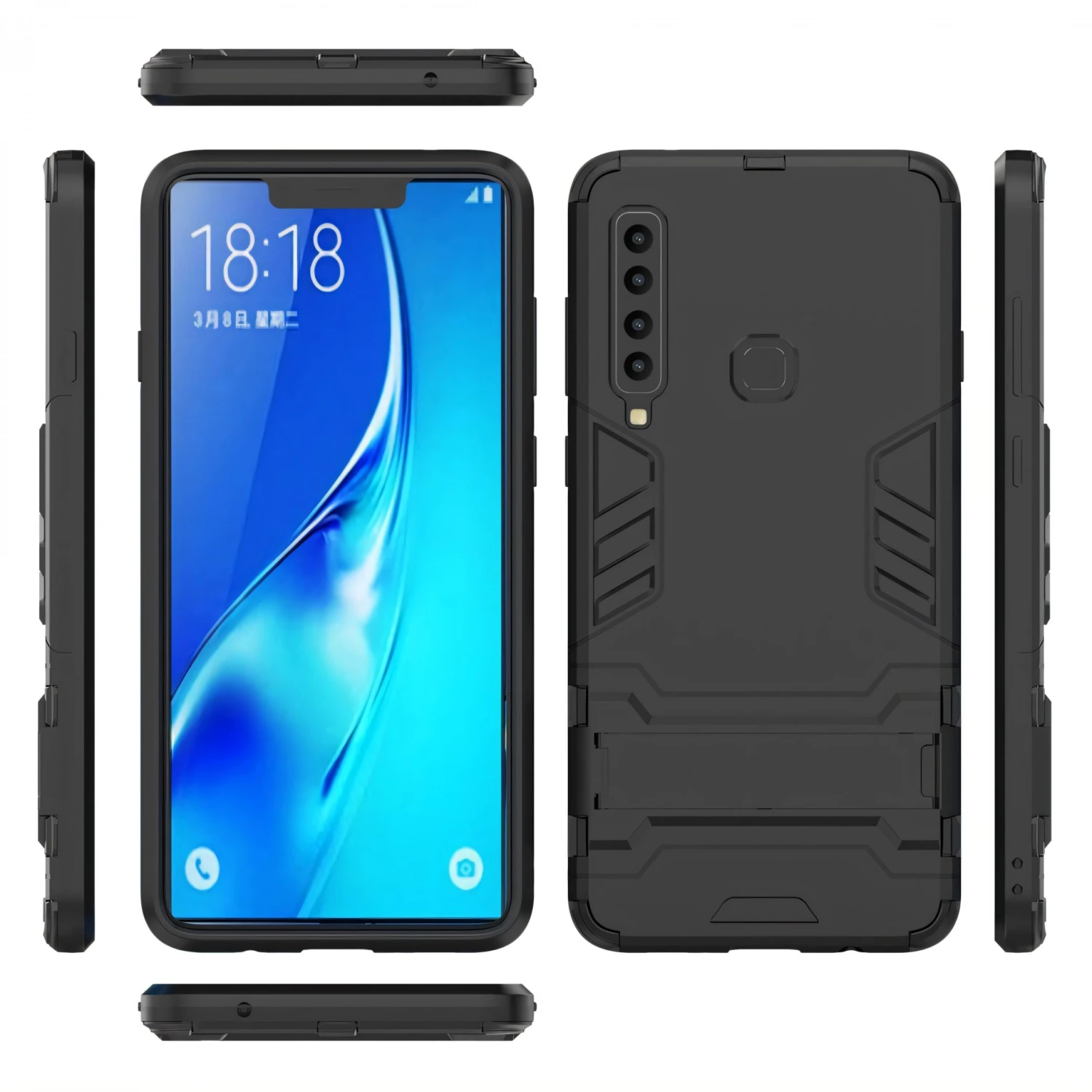 Coque Antichoc Hybride Galaxy A9 2018 Avec Support Cool Guard Noir 9 Coque Antichoc Hybride Galaxy A9 2018 Avec Support Cool Guard Noir – Image 7