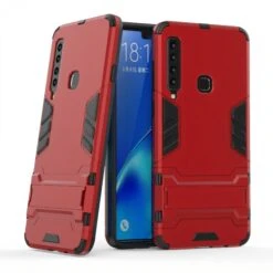 Coque Antichoc Hybride Galaxy A9 2018 Avec Support Cool Guard Rouge