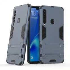 Coque Antichoc Hybride Galaxy A9 2018 Avec Support Cool Guard Bleu Foncé