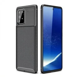Coque Silicone Galaxy S10 Lite Et Galaxy A91 Style Fibre De Carbone - Noir