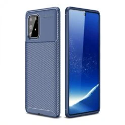 Coque Silicone Galaxy S10 Lite Et Galaxy A91 Style Fibre De Carbone - Bleu
