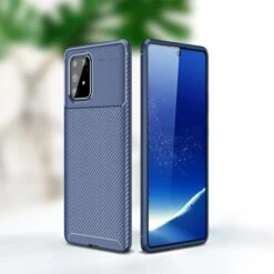 Coque Silicone Galaxy S10 Lite Et Galaxy A91 Style Fibre De Carbone - Bleu -All For Phone Magasin coque galaxy a91 frac3640 4