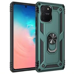 Coque Antichoc Galaxy S10 Lite Et A91 Hybride Avec Anneau Vert