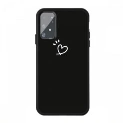 Coque Silicone Galaxy S10 Lite Et A91 Petit Cœur Noir