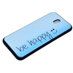 Coque Silicone Galaxy J3 2017 / J3 Pro Be Happy Bleu -All For Phone Magasin coque galaxy j3 2017 frac2151 2