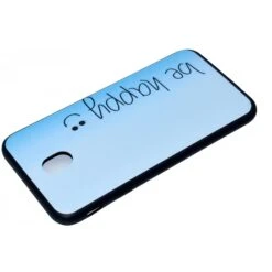 Coque Silicone Galaxy J3 2017 / J3 Pro Be Happy Bleu -All For Phone Magasin coque galaxy j3 2017 frac2151 3