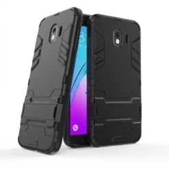 Coque Antichoc Galaxy J4 2018 Avec Petit Support Cool Guard Noir