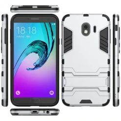 Coque Antichoc Galaxy J4 2018 Avec Petit Support Cool Guard Argent -All For Phone Magasin coque galaxy j4 2018 frac2746 3