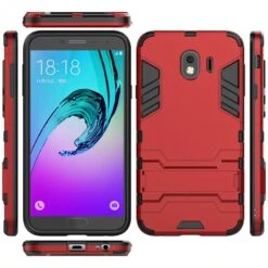 Coque Antichoc Galaxy J4 2018 Avec Petit Support Cool Guard Rouge -All For Phone Magasin coque galaxy j4 2018 frac2748 3