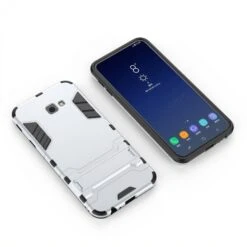 Coque Antichoc Galaxy J4 Plus Avec Petit Support Cool Guard Argent -All For Phone Magasin coque galaxy j4 plus frac2786 2