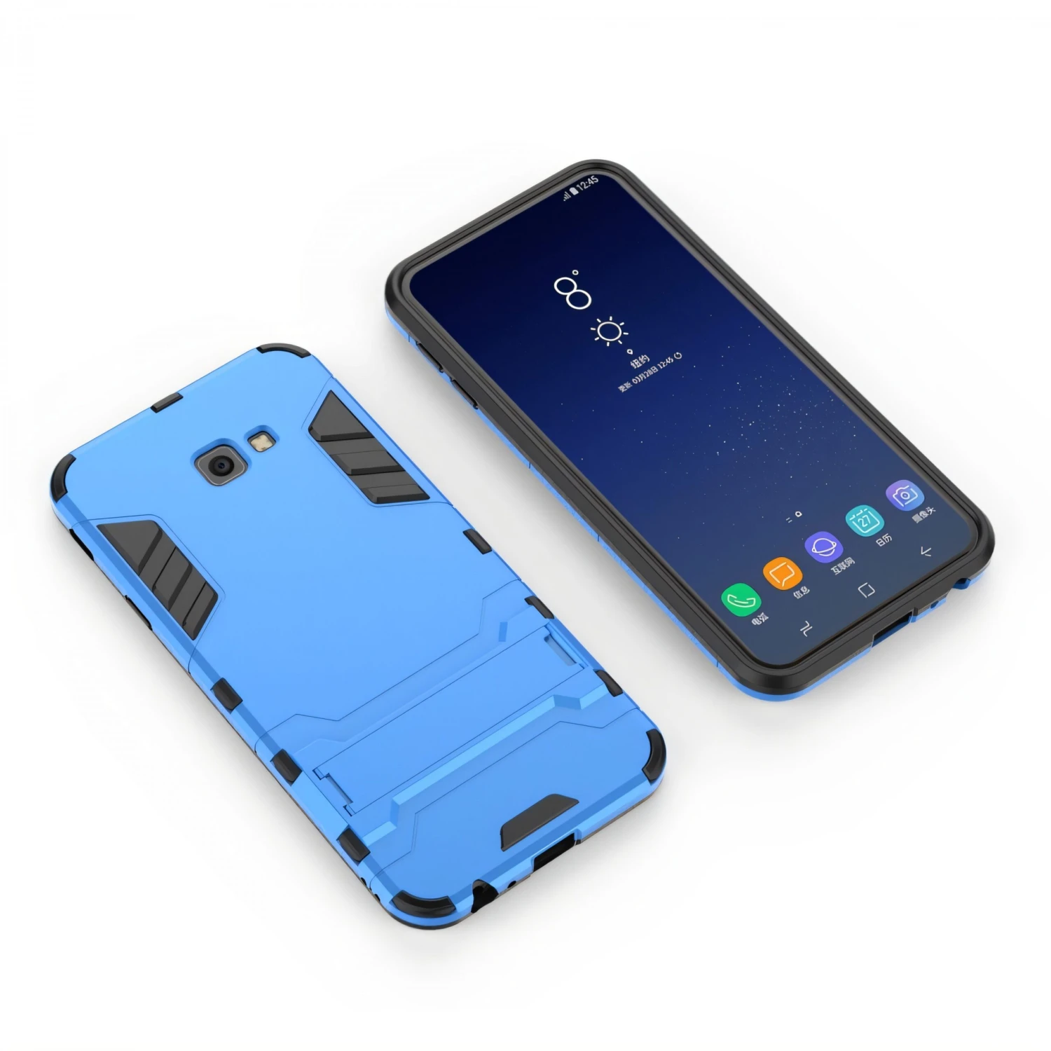 Coque Antichoc Galaxy J4 Plus Avec Petit Support Cool Guard Bleu Clair 5 Coque Antichoc Galaxy J4 Plus Avec Petit Support Cool Guard Bleu Clair – Image 3