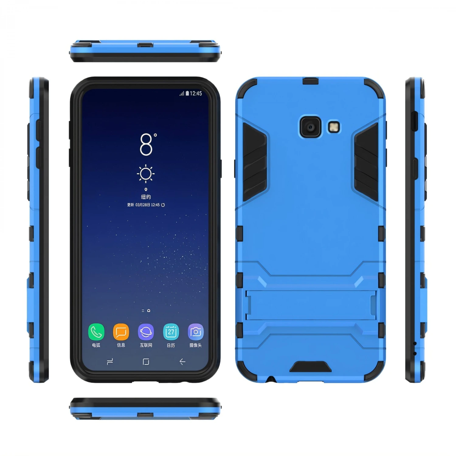 Coque Antichoc Galaxy J4 Plus Avec Petit Support Cool Guard Bleu Clair 6 Coque Antichoc Galaxy J4 Plus Avec Petit Support Cool Guard Bleu Clair – Image 4