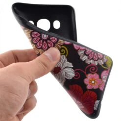 Coque Silicone Galaxy J5 2016 Fleurs Noir -All For Phone Magasin coque galaxy j5 2016 frac2360 4