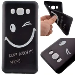 Coque Silicone Galaxy J5 2016 Smiling Face Noir