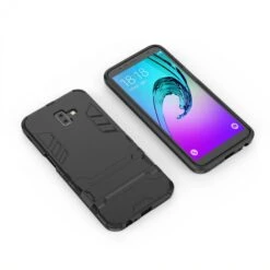 Coque Antichoc Galaxy J6 Plus Avec Petit Support Cool Guard Noir -All For Phone Magasin coque galaxy j6 plus frac2774 2