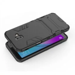 Coque Antichoc Galaxy J6 Plus Avec Petit Support Cool Guard Noir -All For Phone Magasin coque galaxy j6 plus frac2774 3