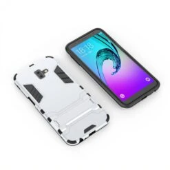 Coque Antichoc Galaxy J6 Plus Avec Petit Support Cool Guard Blanc -All For Phone Magasin coque galaxy j6 plus frac2775 2