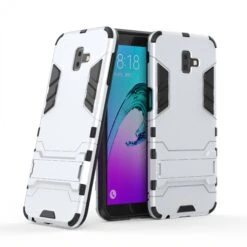 Coque Antichoc Galaxy J6 Plus Avec Petit Support Cool Guard Blanc
