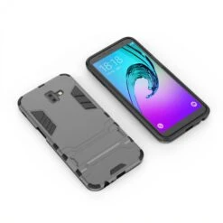 Coque Antichoc Galaxy J6 Plus Avec Petit Support Cool Guard Gris -All For Phone Magasin coque galaxy j6 plus frac2776 2
