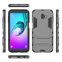 Coque Antichoc Galaxy J6 Plus Avec Petit Support Cool Guard Gris -All For Phone Magasin coque galaxy j6 plus frac2776 3