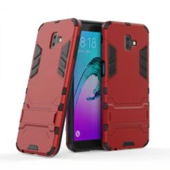Coque Antichoc Galaxy J6 Plus Avec Petit Support Cool Guard Rouge