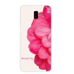 Coque Silicone Fantaisie Samsung Galaxy J6 Plus Demi-fleur Rose