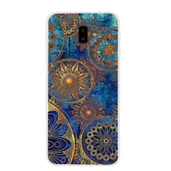 Coque Silicone Fantaisie Samsung Galaxy J6 Plus Mandala Bleu Foncé